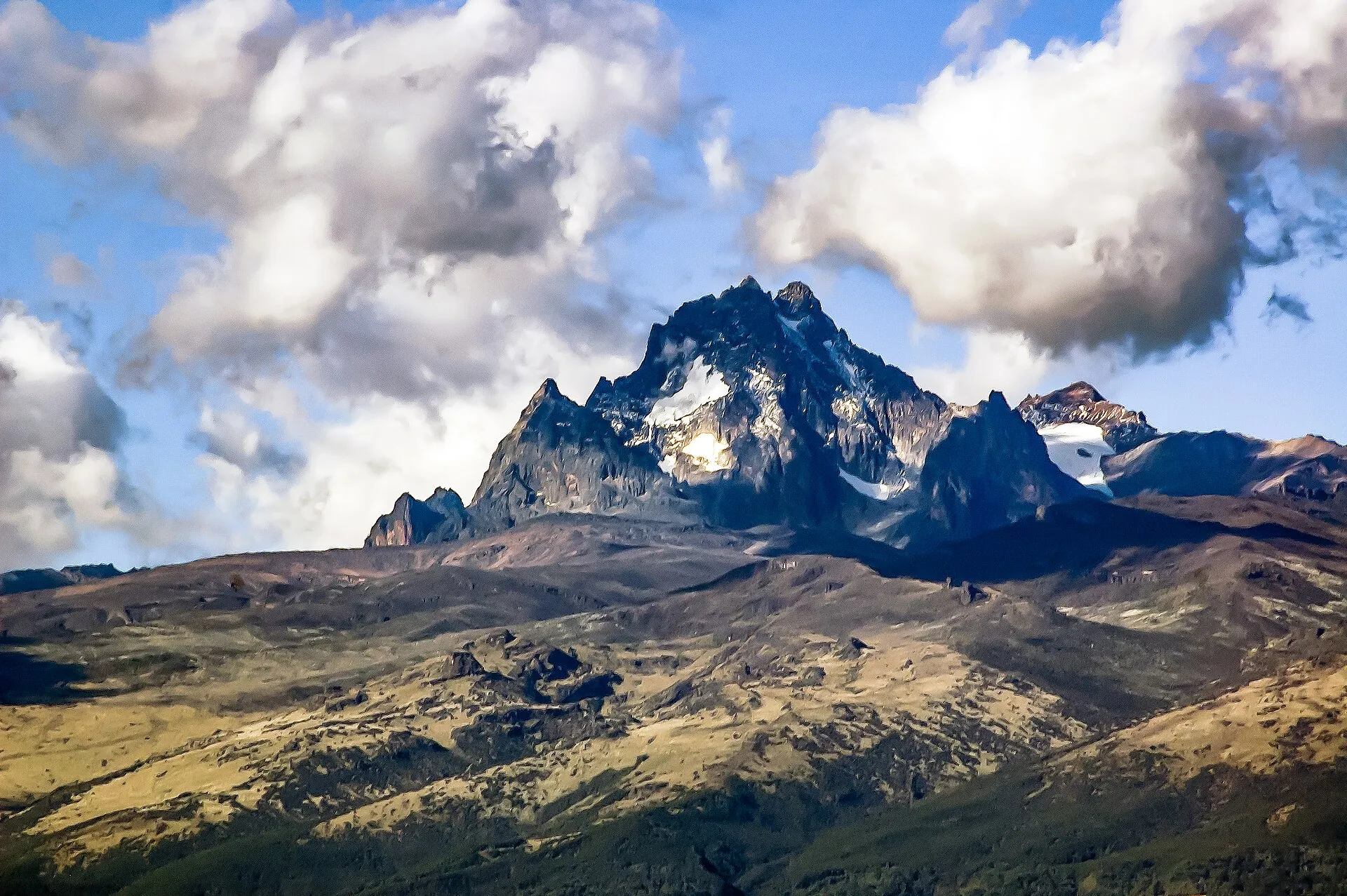 The peaks of Mount Kenya: Batian, Nelion and Point Lenana