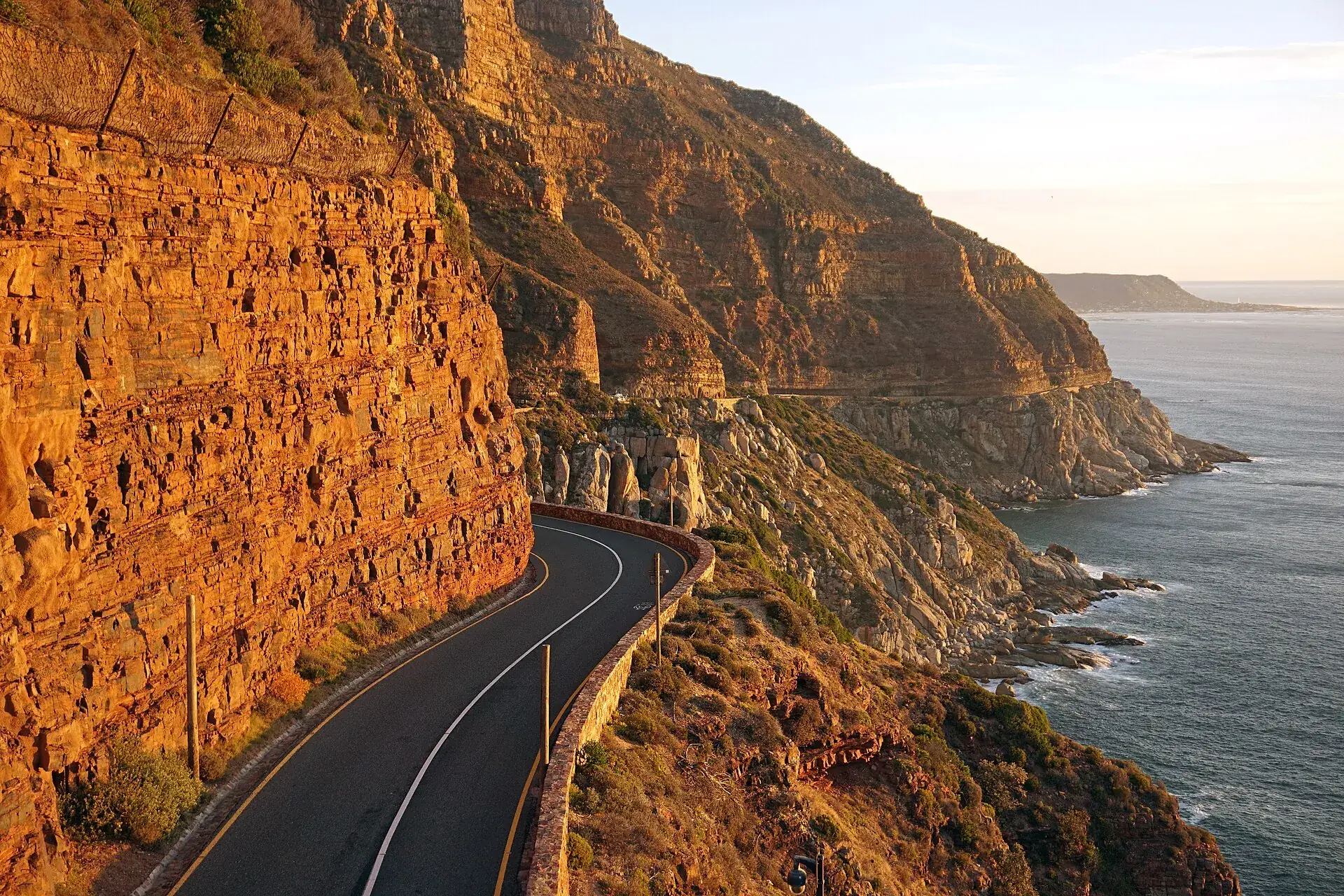 Chapman's Peak Drive carved into the cliffs above the Atlantic near Cape Town