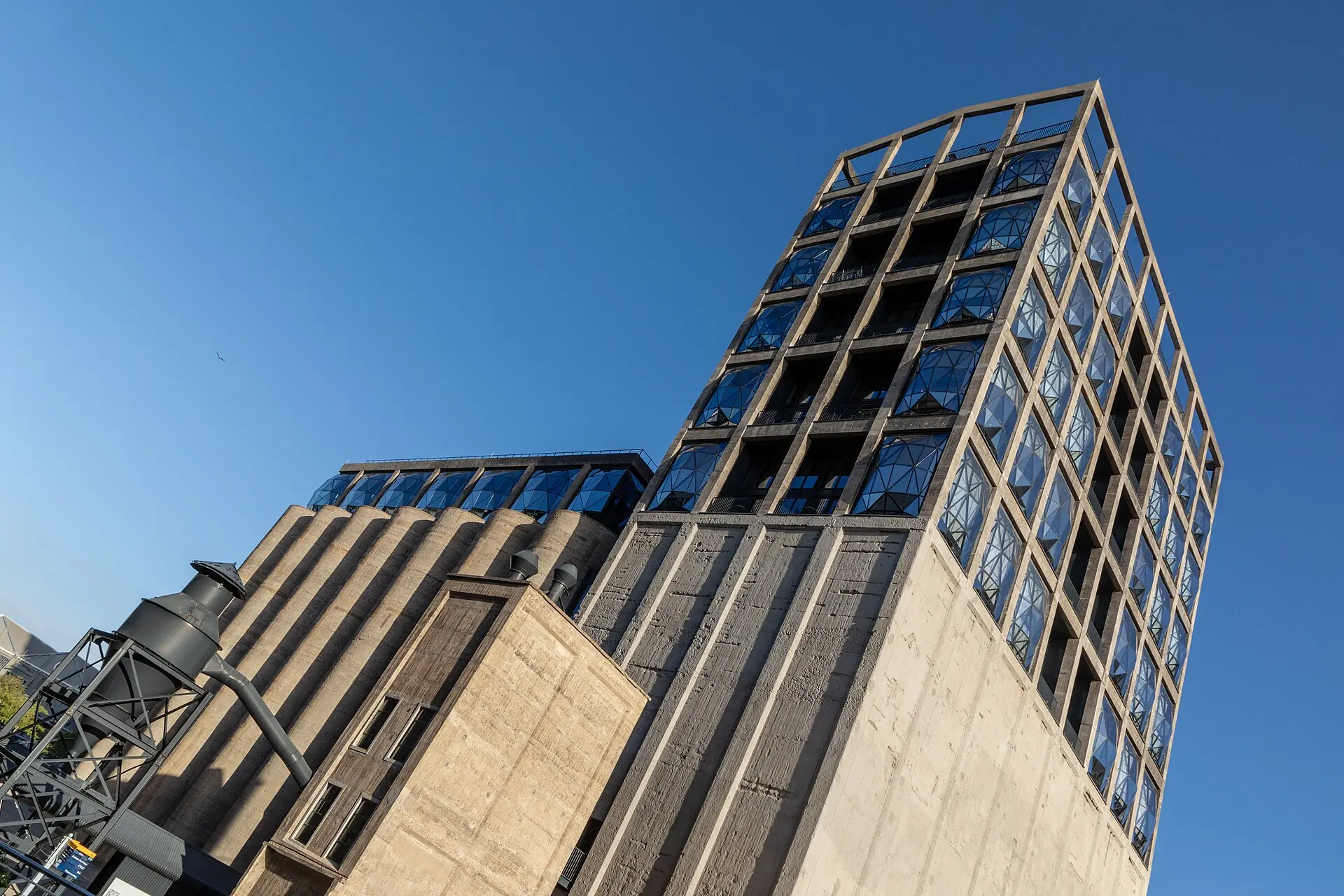 The converted grain silo housing The Silo Hotel and Zeitz MOCAA at Cape Town's V&A Waterfront